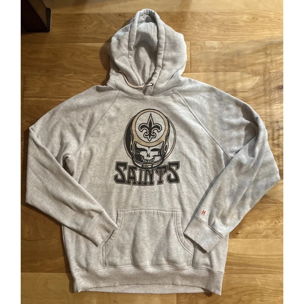 HOMAGE New Orleans Saints Grateful Dead Hoodie XXL 2XL NFL Skull Gray